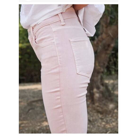 L'Agence Sada High Rise Cropped Slim Fit Raw Hem Jeans Sz 25 light pink - Picture 6 of 12